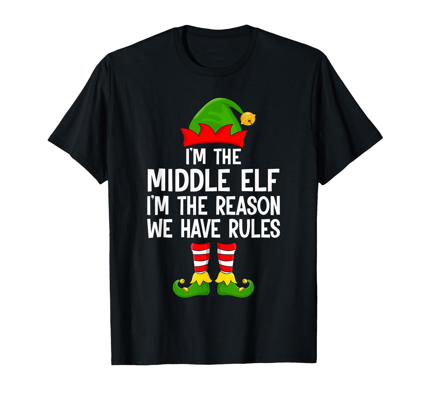 Middle Elf Xmas Matching Family Elf Squad Christmas T-Shirt