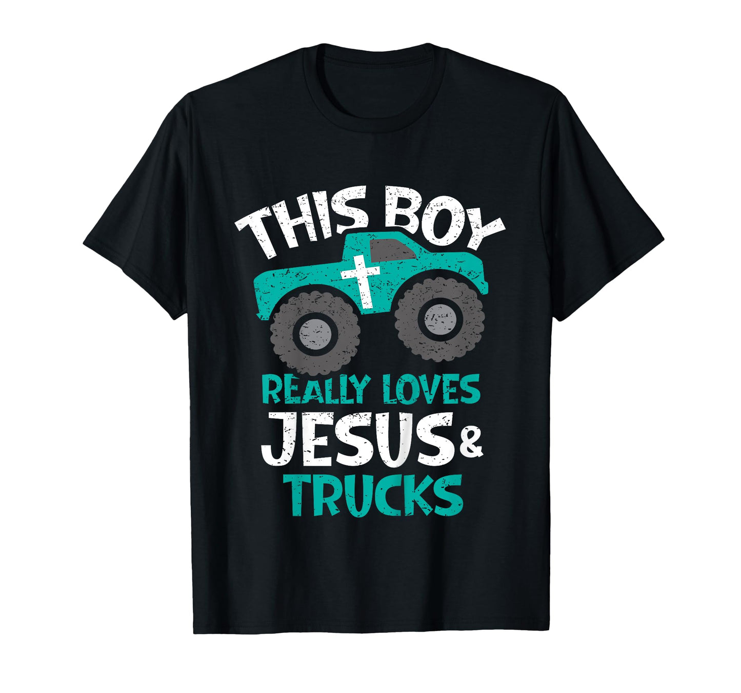 Kids I love Jesus and trucks T-Shirt