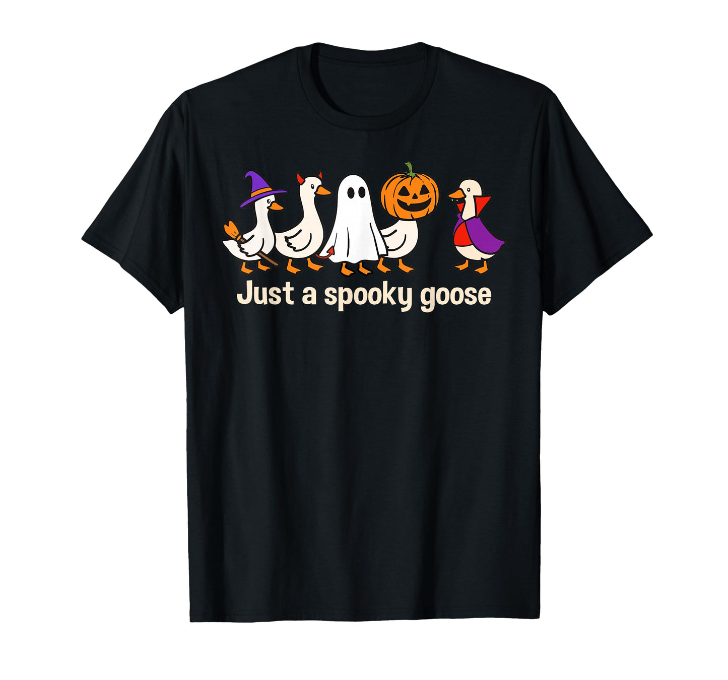 Just A Spooky Goose Halloween Silly Duck Spooky Season T-Shirt