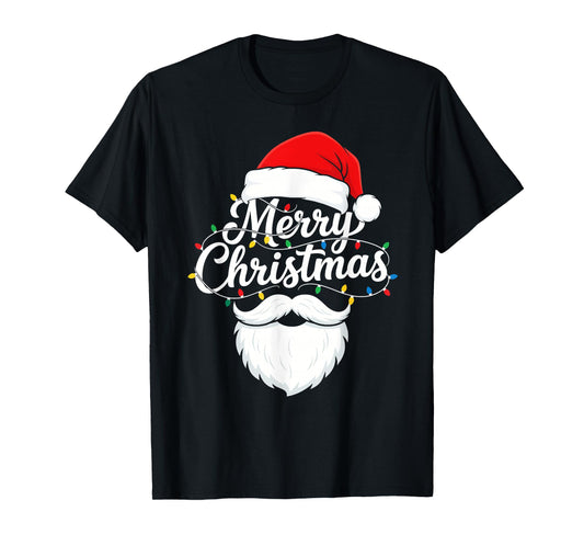 Family Christmas Santa Beard Xmas Matching Pajamas Family T-Shirt