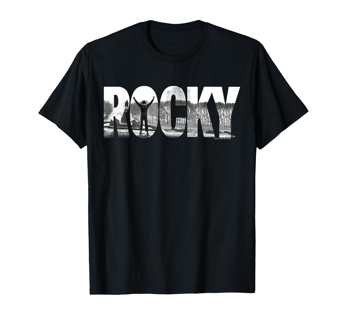 Rocky Black Classic Fit T-Shirt, Cotton Crew Neck, Adult Graphic Tee