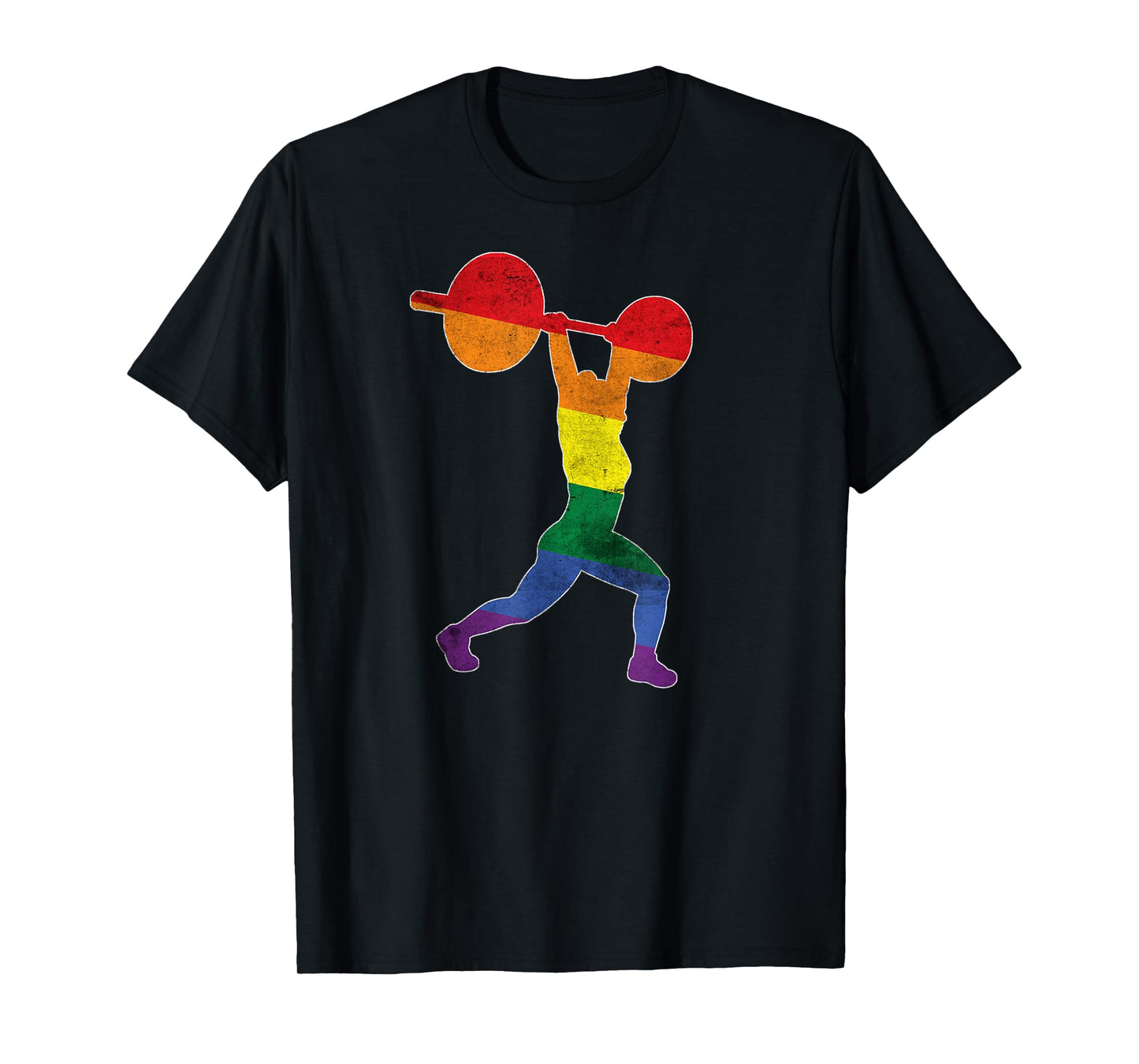 Gay Pride Weightlifting training Gym distressed look T-Shirt