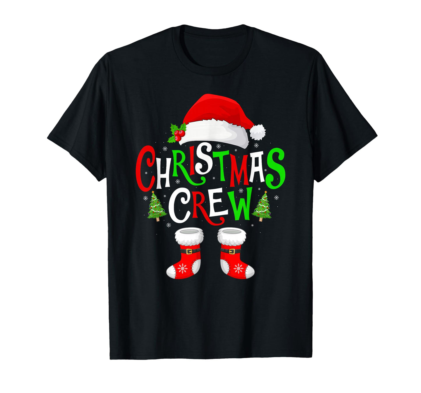 Christmas Crew Matching Family Holiday Santa Squad Xmas T-Shirt