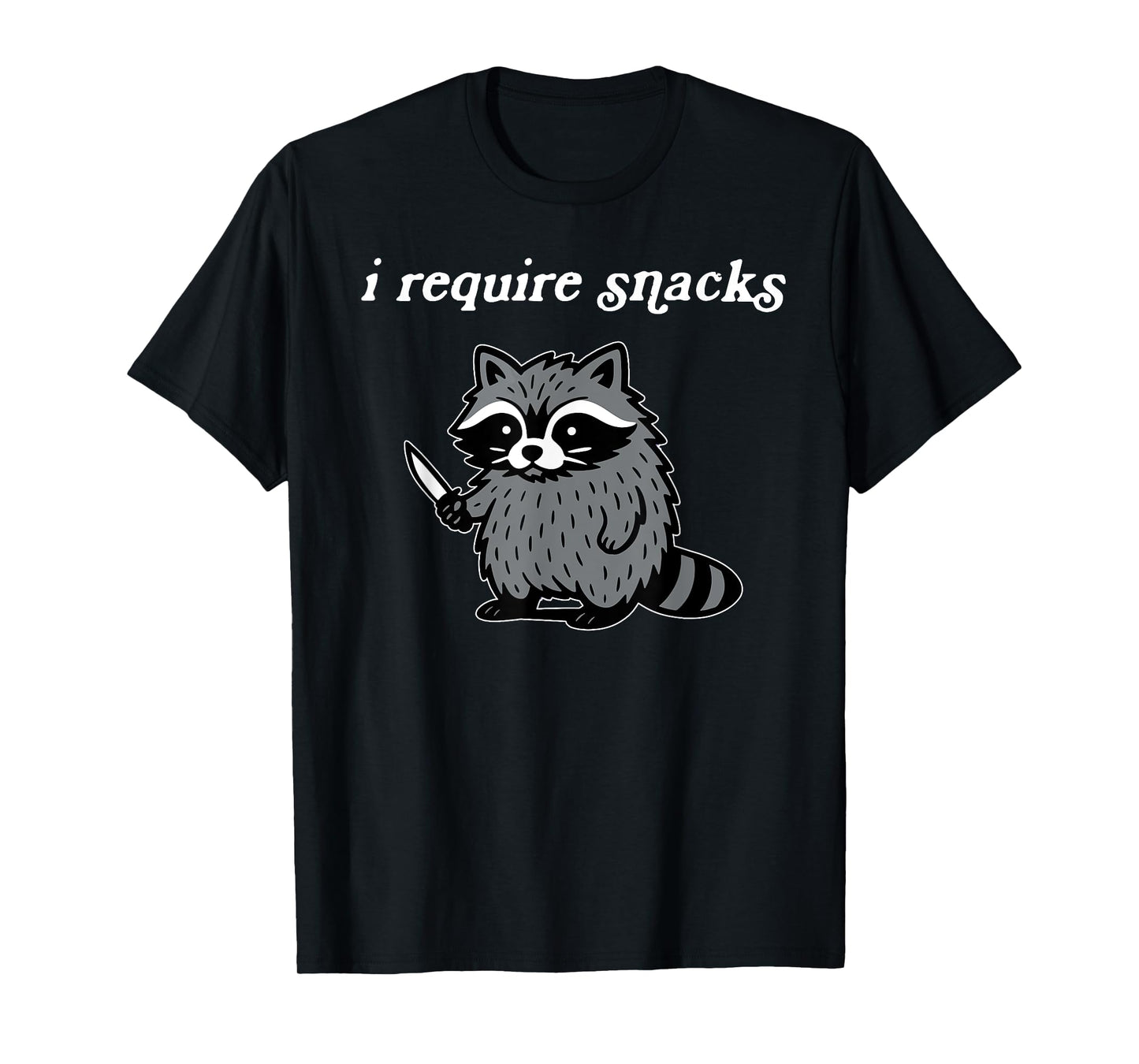 I Require Snacks Funny Raccoon Retro Raccoon Meme T-Shirt