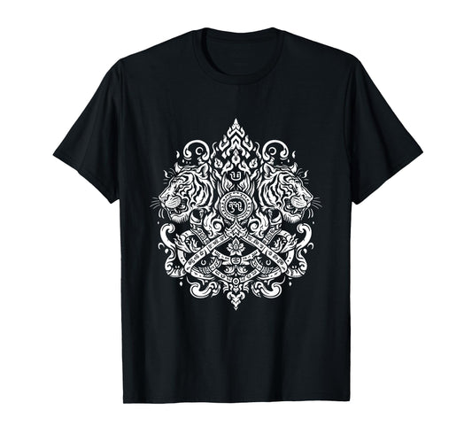 Sak Yant Muay Thai MMA Tattoo Twin Tiger Martial Art Boxing T-Shirt