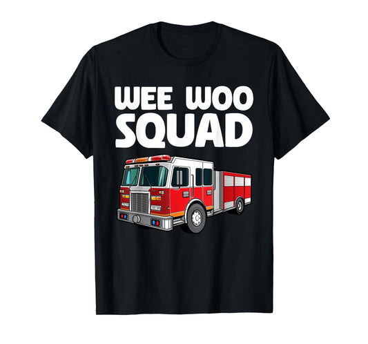 Funny Firefighter Art For Men Women Kids Fire Truck Fireman T-Shirt