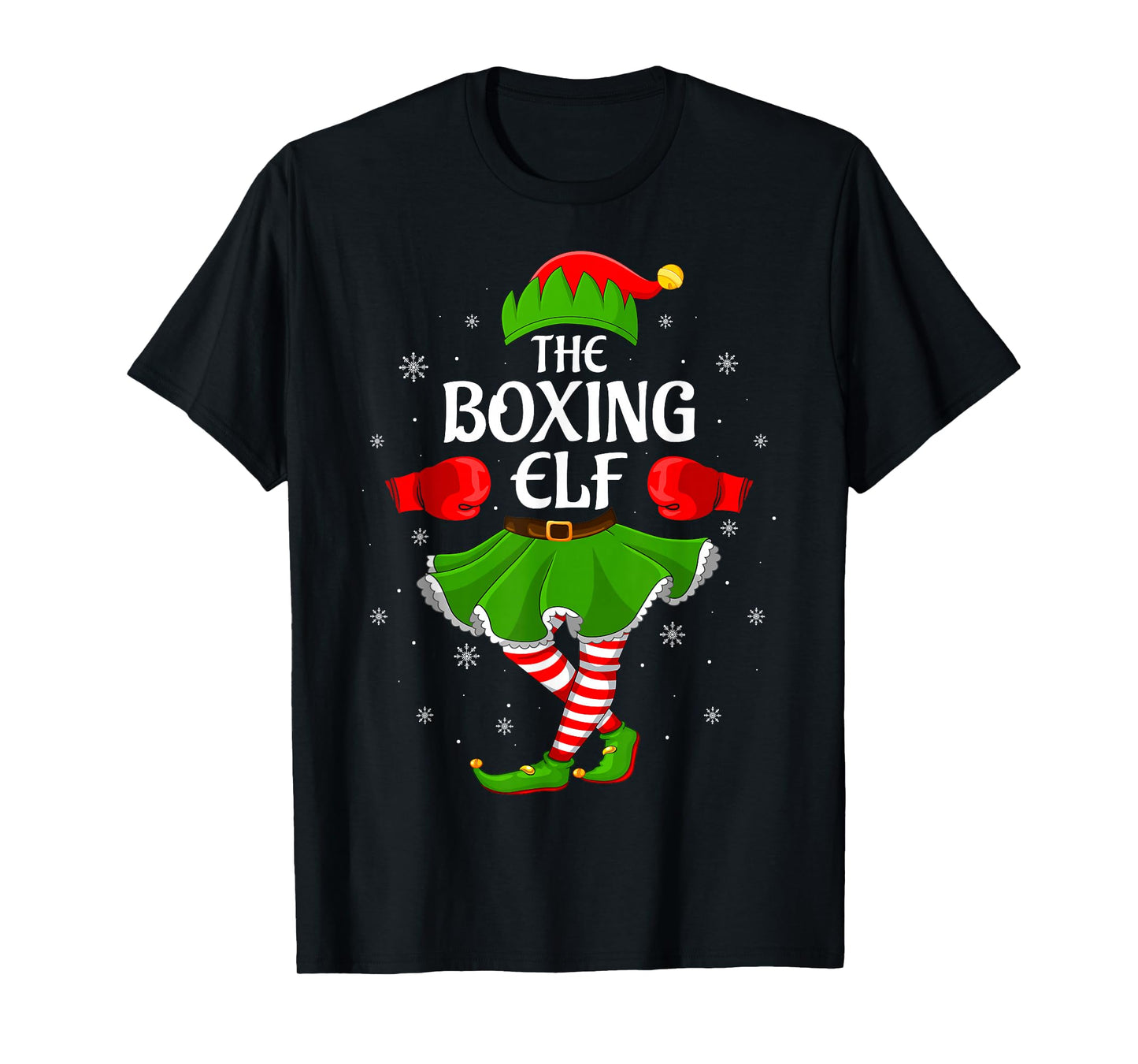 Boxing Elf Christmas Family Girls Women Elf Squad Xmas T-Shirt