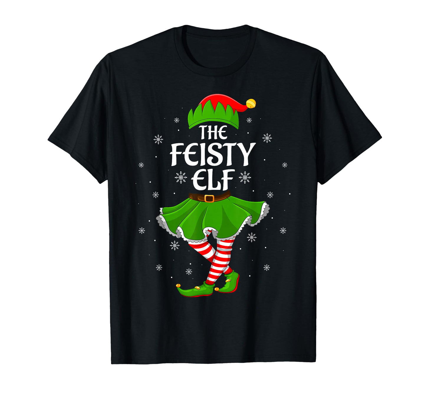 Feisty Elf Christmas Family Girls Women Elf Squad Xmas T-Shirt