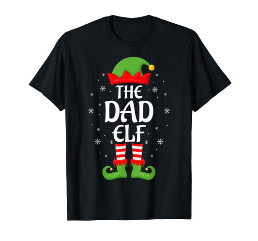 Dad Elf Xmas Family Matching Elf Squad Christmas T-Shirt