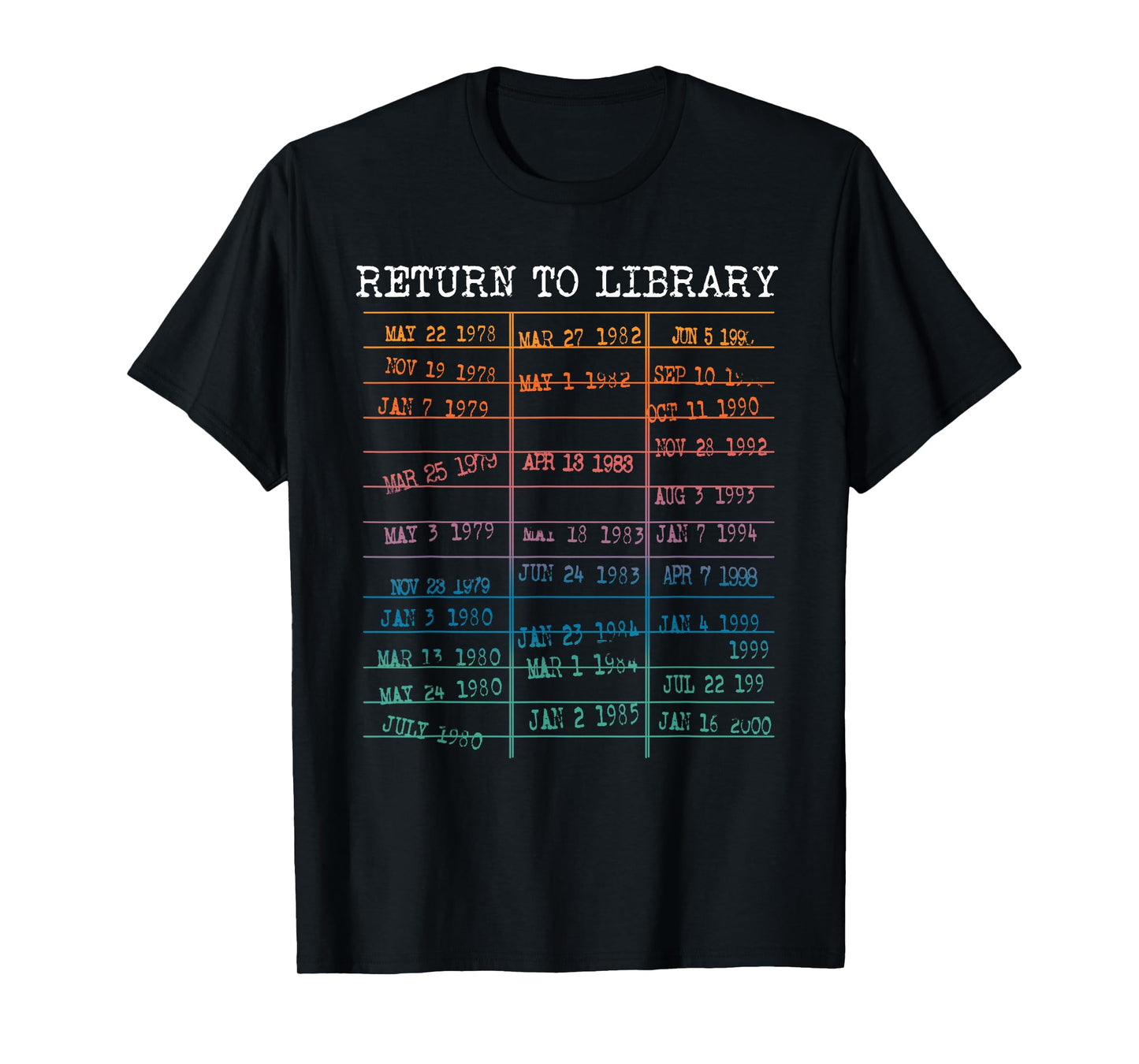 Return To Library Card - Book Due Date Bookish Reading T-Shirt