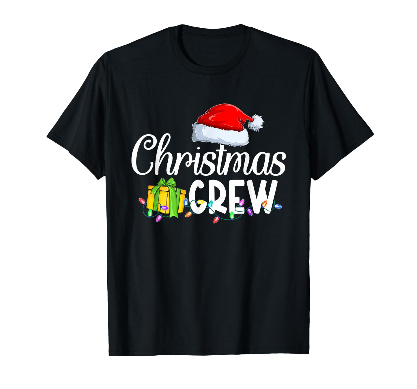 Merry Christmas Crew Xmas Lights Family Matching Pajamas T-Shirt