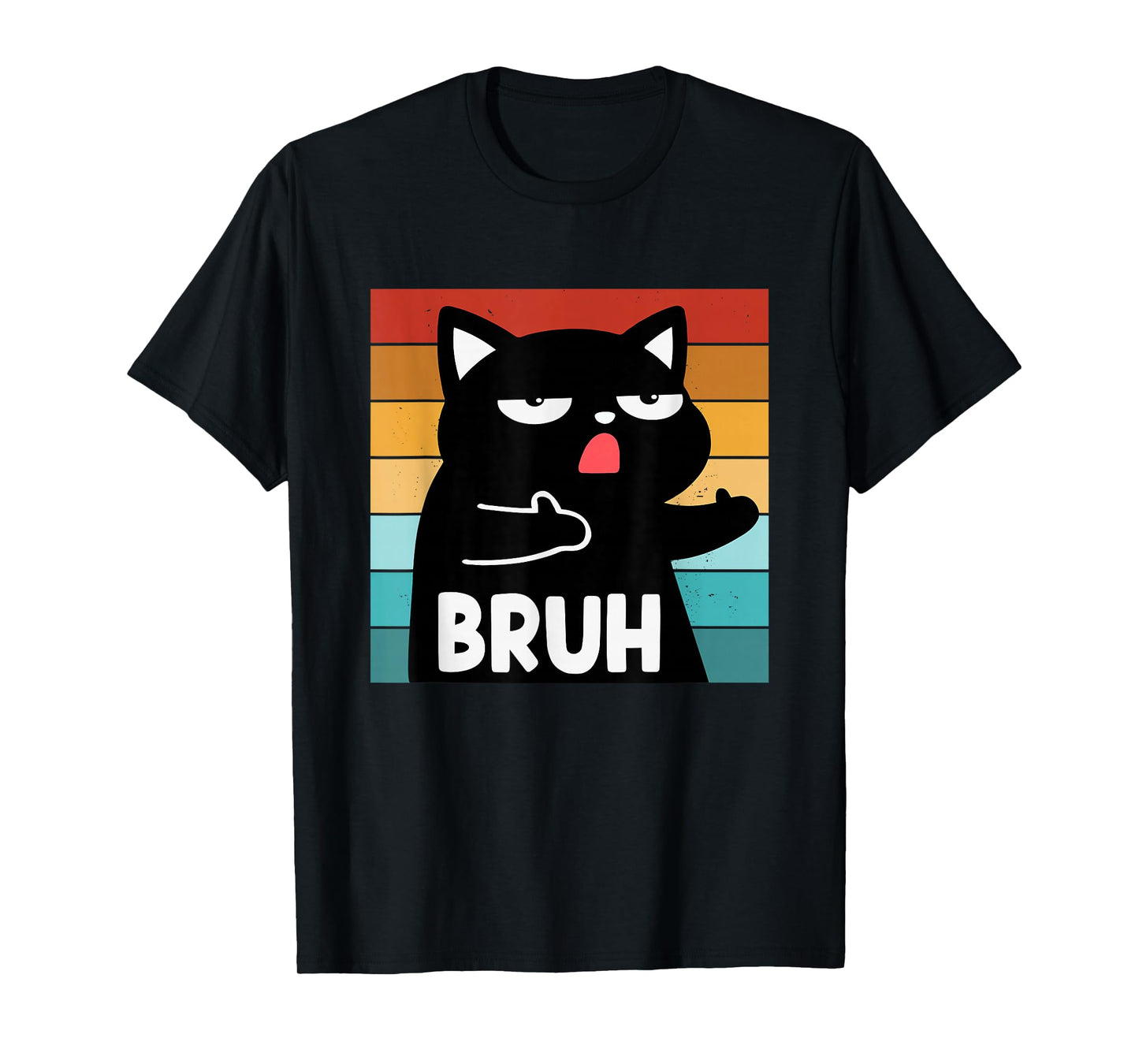 Funny Meme Saying Bruh Cat Boys Girls Teens Men Women T-Shirt
