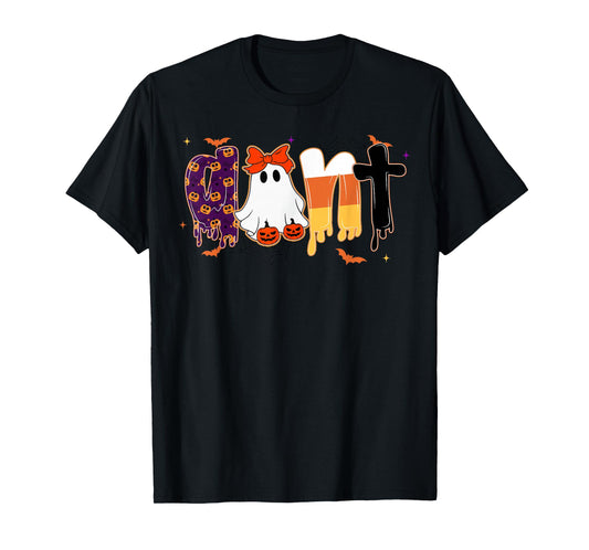 Preppy Halloween Candy Aunt, Funny Spooky Ghost Pumpkin Aunt T-Shirt