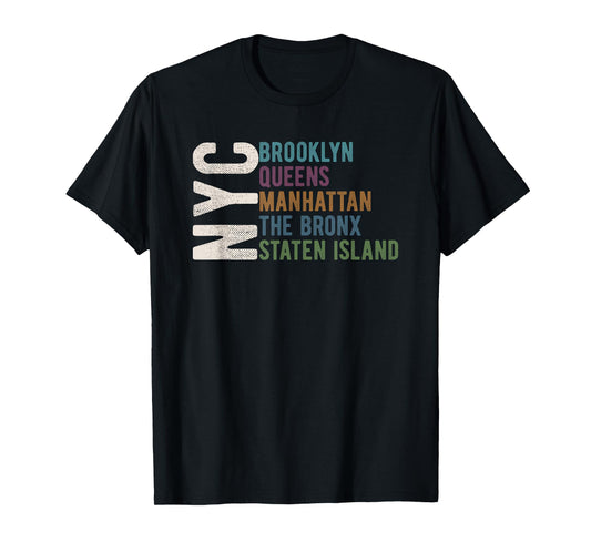 NY 5 Boroughs Five Boroughs NYC Lovers and Residents T-Shirt