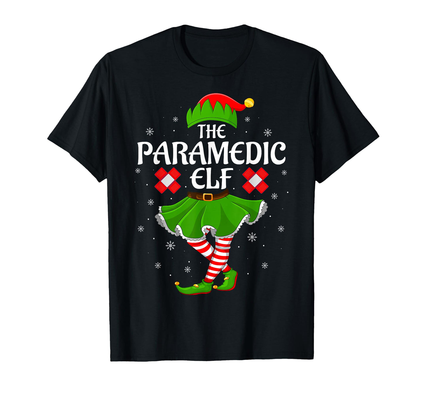Paramedic Elf Christmas Family Girls Women Elf Squad Xmas T-Shirt