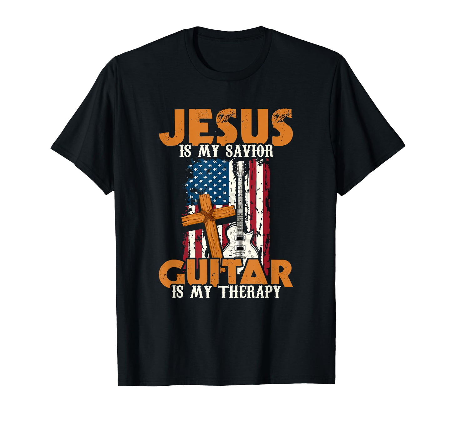 Jesus Is My Savior Guitar Is My Therapy Guitarist T-Shirt