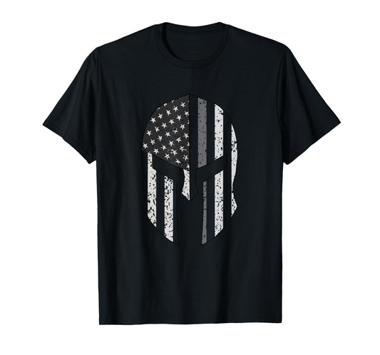 American Flag Warrior Helmet Corrections Officer T-Shirt T-Shirt