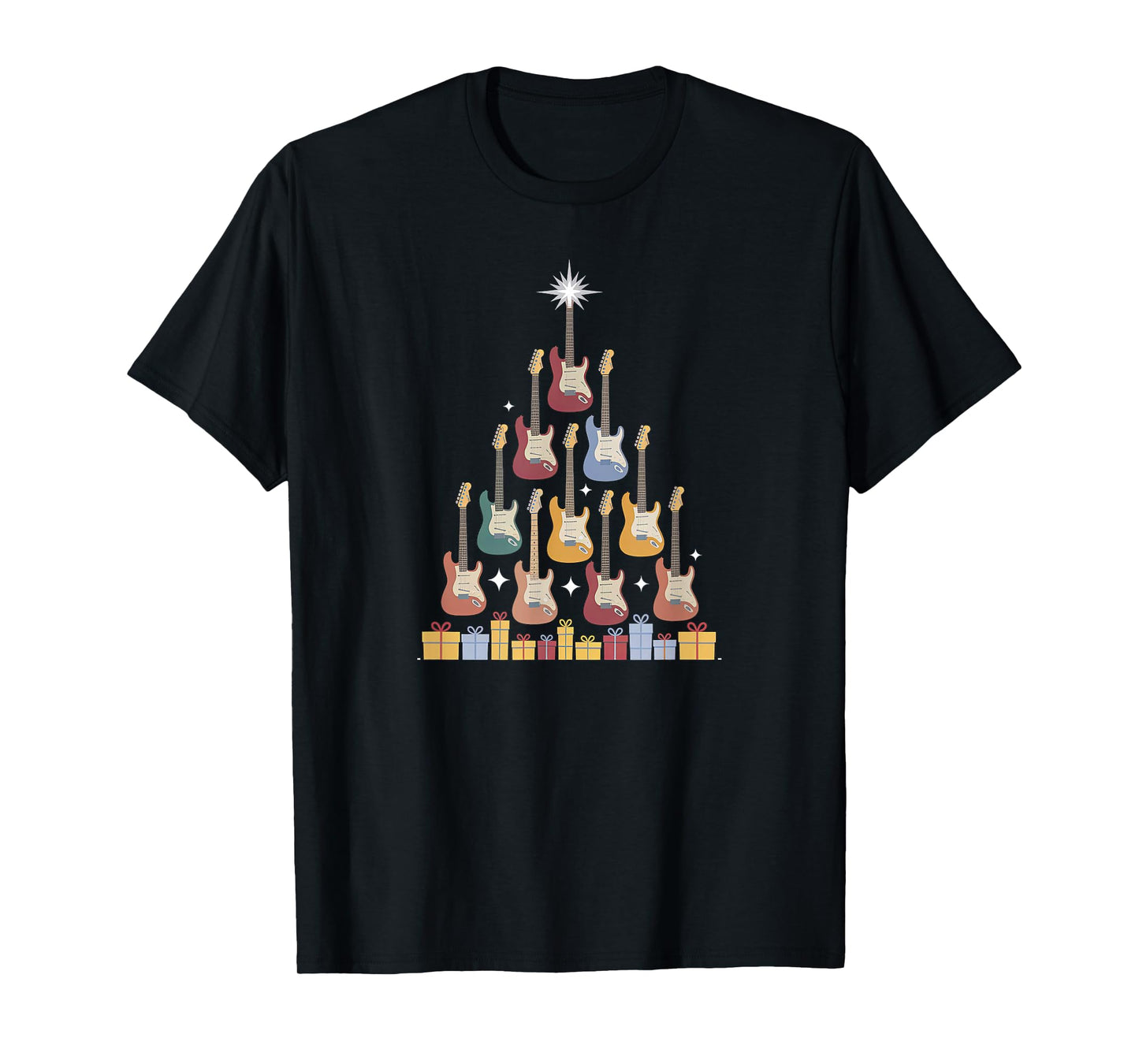 Christmas Guitar Christmastree Tree Made Out of Guitars T-Shirt