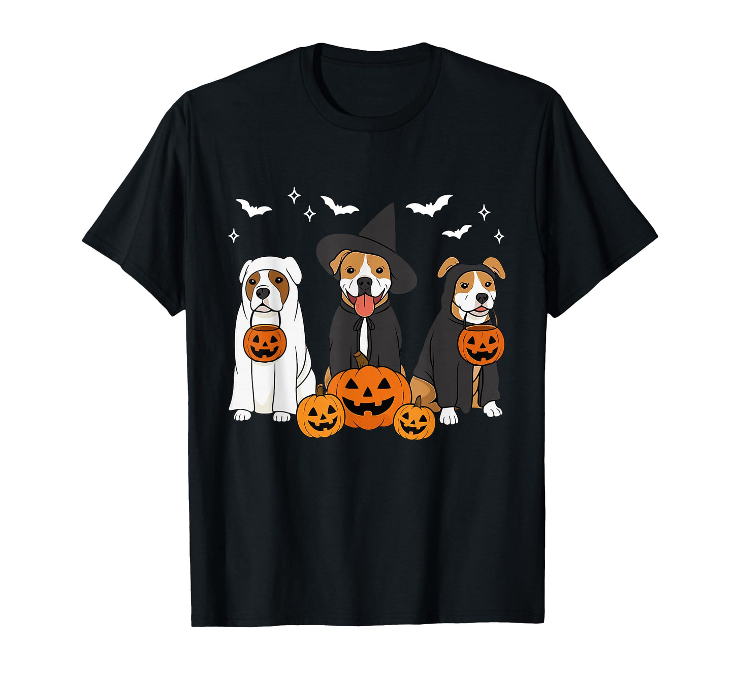American Staffordshire Terrier Halloween Witch Amstaff Dog T-Shirt