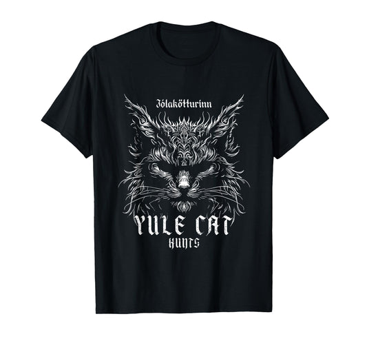 Jólakötturinn Christmas Yule Cat Hunts T-Shirt for Men Women