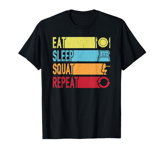 Daily Workout Gift Vintage Eat Sleep Squat Repeat Gym T-Shirt