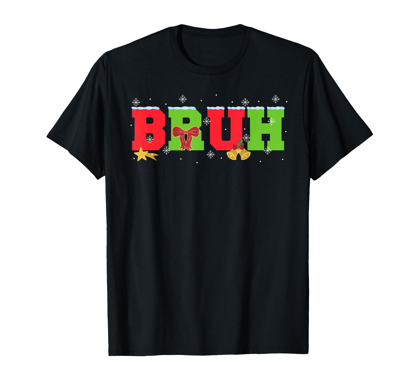 Christmas Shirts for Kids Boys Bruh Funny Christmas Women T-Shirt