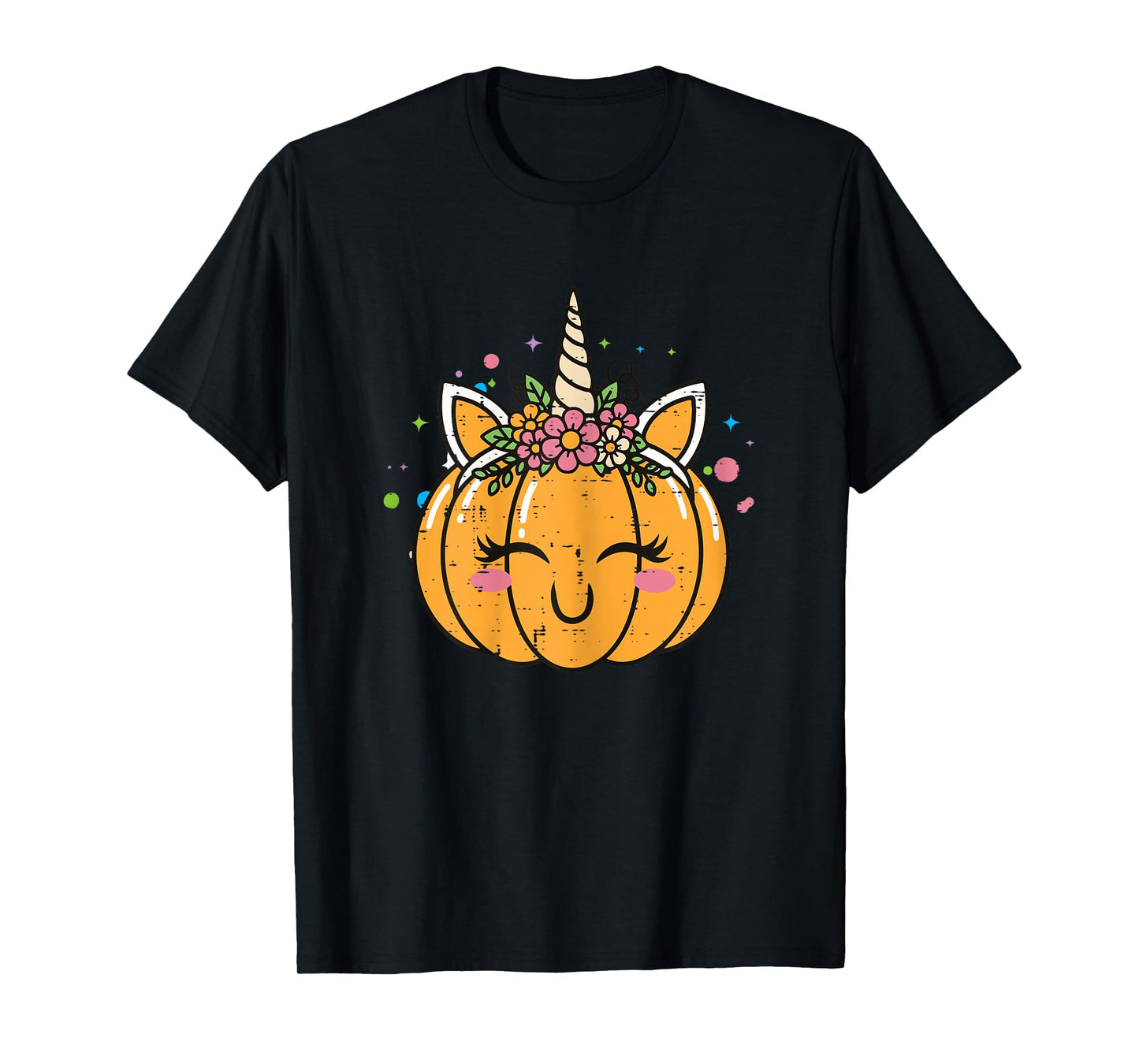 Halloween Pumpkin Unicorn Costume Girls Kids Toddler Women T-Shirt