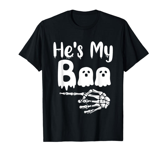 She's My Boo Matching Halloween Pajama Couples He's My Boo T-Shirt