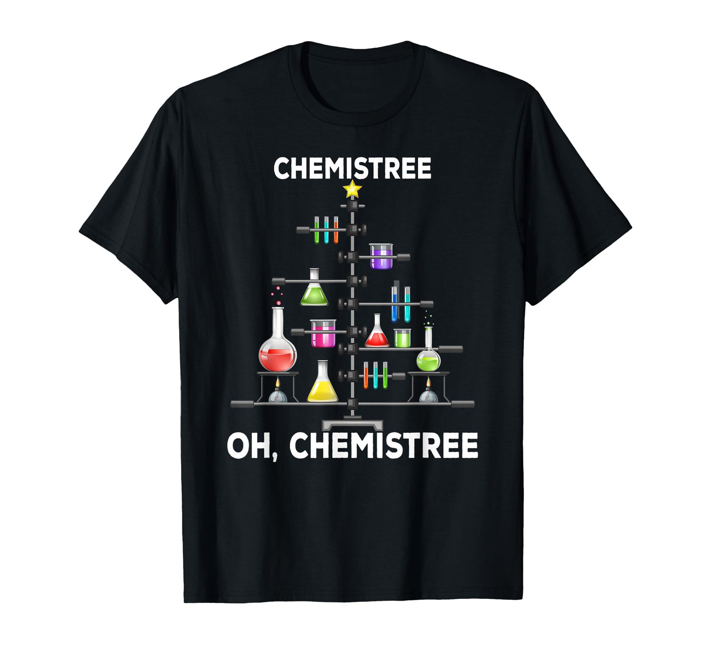 Oh Chemistree Funny Christmas Tree Pajamas Chemistry Science T-Shirt