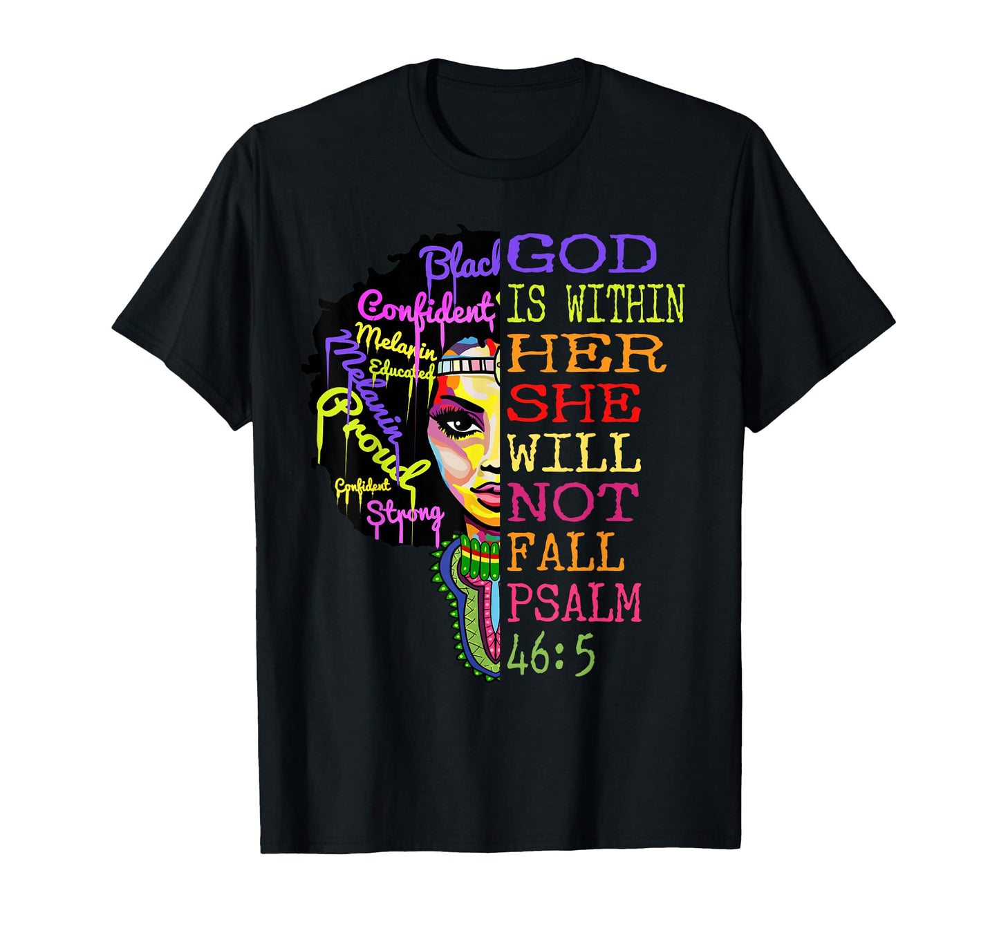 God is Within Her She Will Not Fall Christian Inspirational T-Shirt