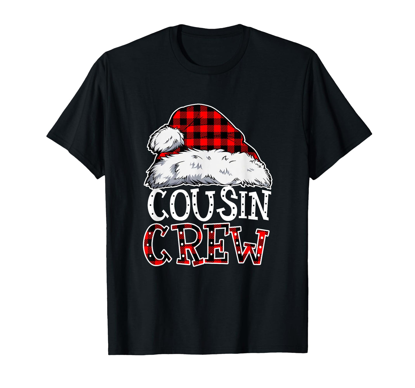 Cousin Crew Christmas Santa Xmas Buffalo red Plaid Pajamas T-Shirt