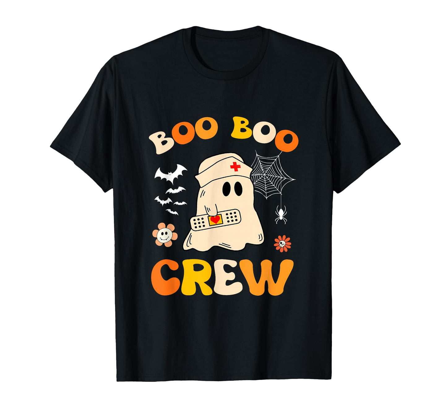 Groovy Boo Boo Crew Nurse Women Funny Halloween Ghost Nurse T-Shirt