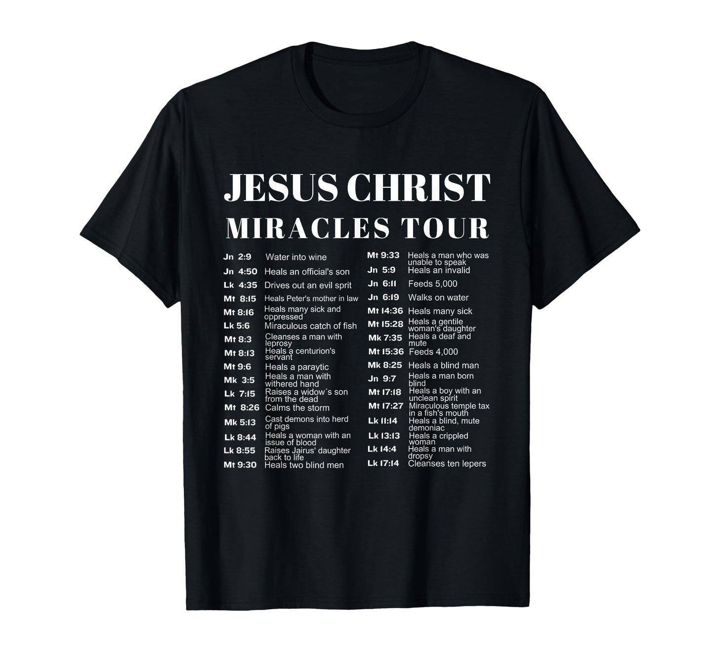 Jesus Christ Miracles Tour T-Shirt