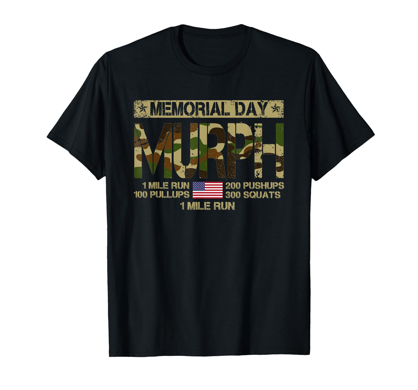 Murph Challenge Memorial Day Patriotic WOD American Flag Women Men T-Shirt