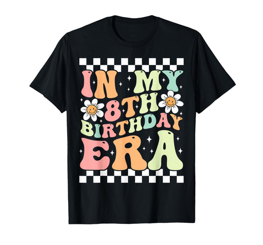 In My 8th Birthday Era Cute Daisy Groovy 8th Birthday Party T-Shirt