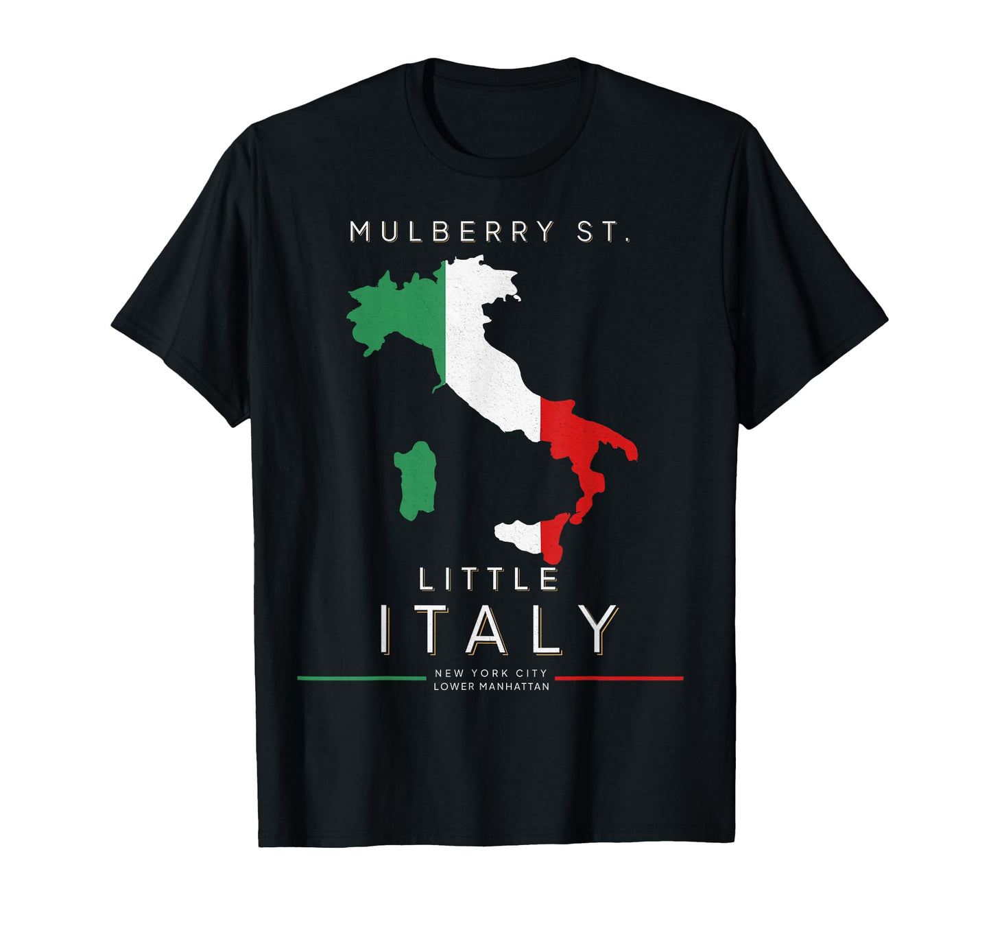 Little Italy New York Italian Map Vintage Souvenir T-Shirt