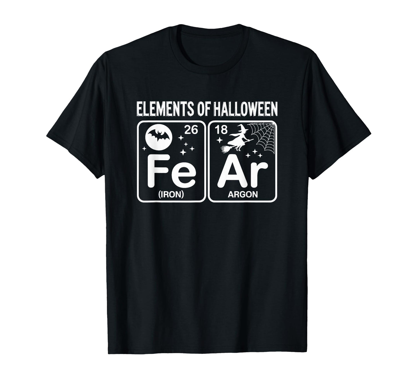Science Halloween Periodic Table Elements of Halloween Fear T-Shirt