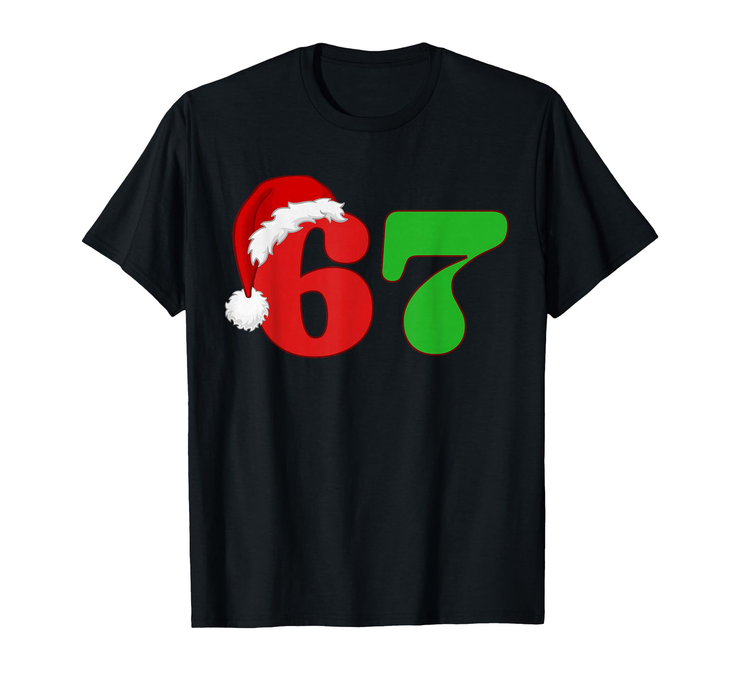 67 Christmas Funny Six Seven Meme Brainrot Santa Hat Boys T-Shirt