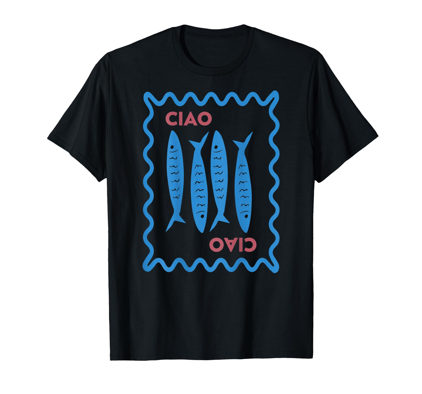 vintage Italian ciao sardine chinoiserie , ciao Summer vibe T-Shirt