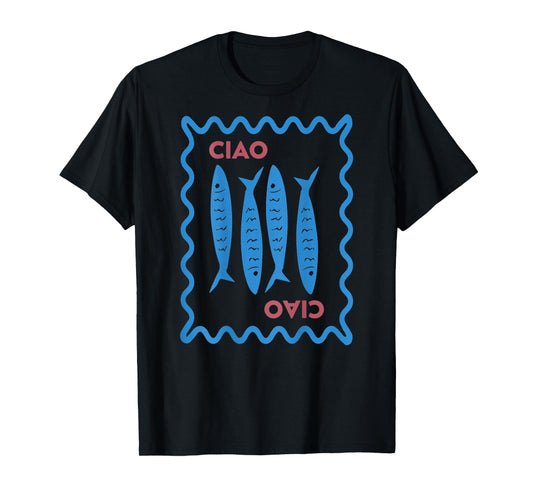 vintage Italian ciao sardine chinoiserie , ciao Summer vibe T-Shirt