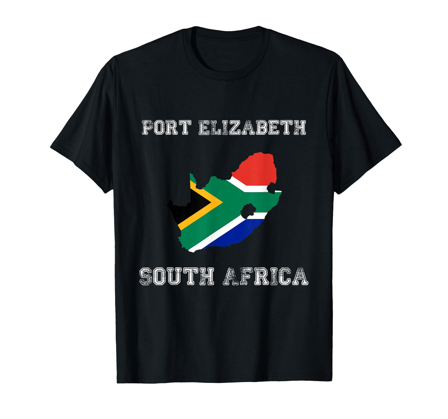 Retro Port Elizabeth South Africa Distressed Africa Flag T-Shirt