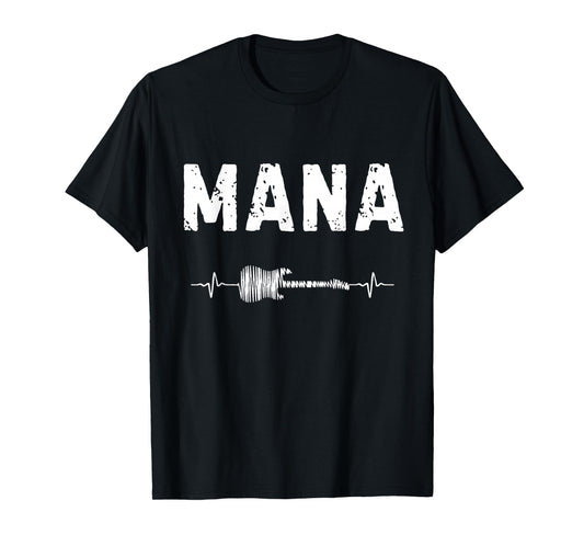 Mana Guitar Heartbeat Music Guitarist Retro Vintage T-Shirt