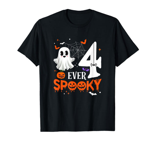 Four Ever Spooky Birthday Decorations Halloween 4Th Birthday T-Shirt