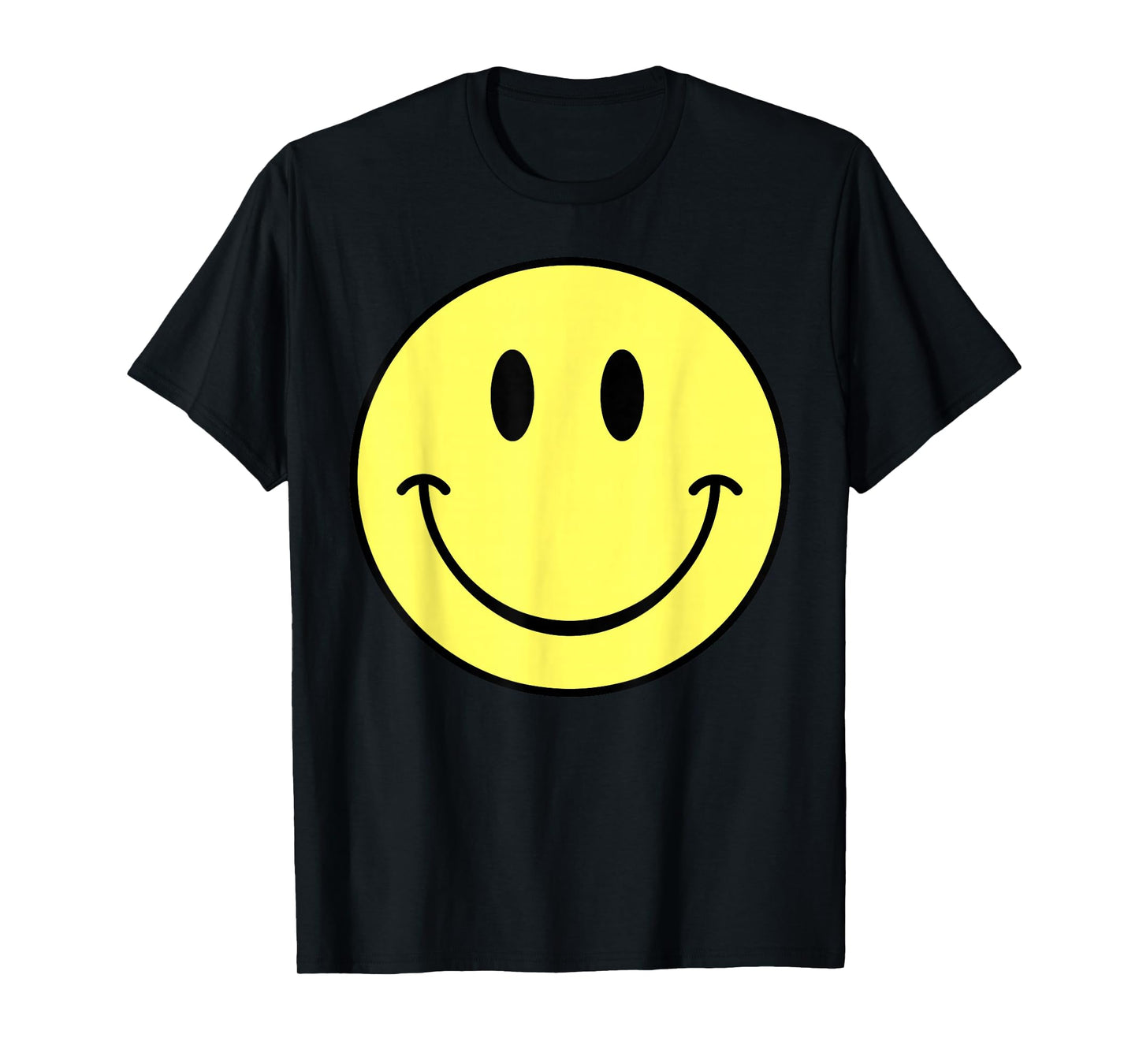 70s Yellow Smile Face Happy Cute Smiling Face Funny Retro T-Shirt