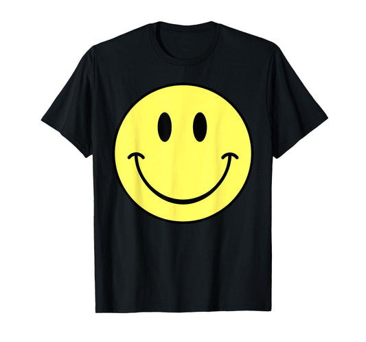 70s Yellow Smile Face Happy Cute Smiling Face Funny Retro T-Shirt