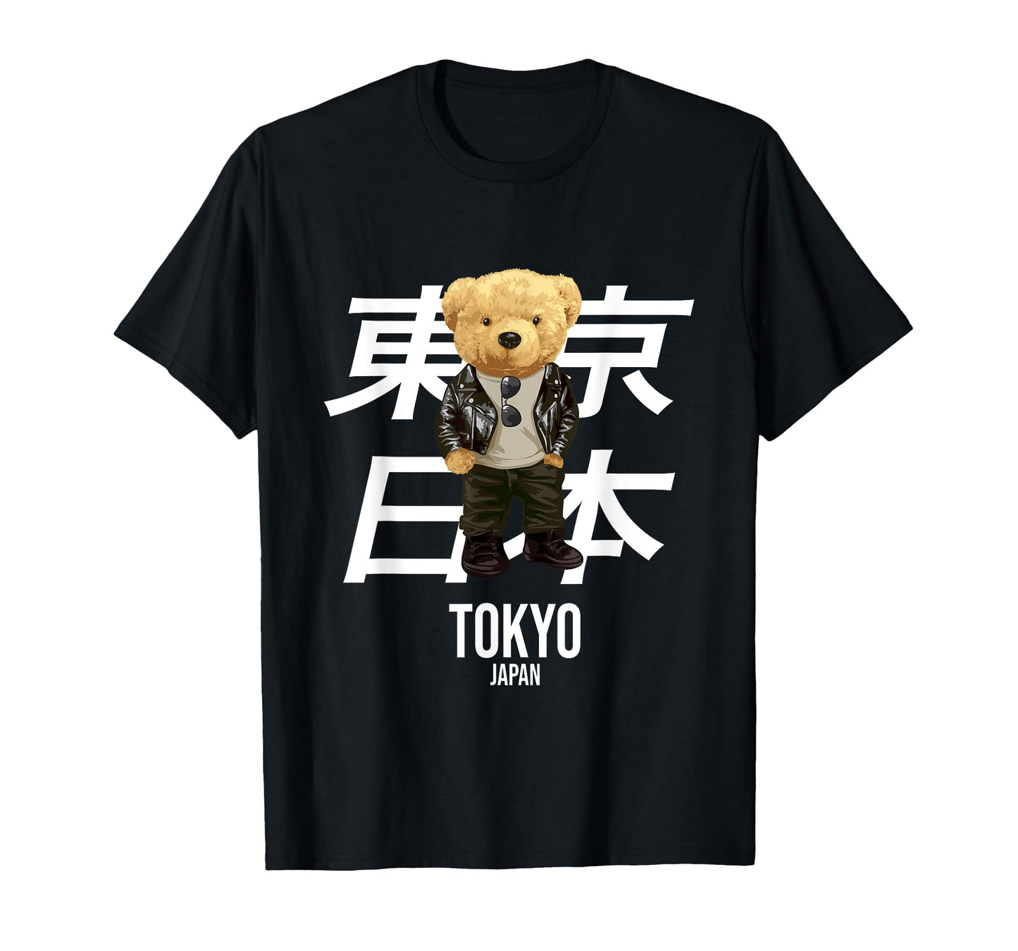 Cool Teddy Bear in Tokyo Japan Illustration Graphic Designs T-Shirt