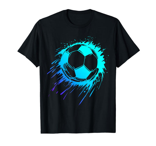 Blue Soccer Ball Soccer Player Mens Soccer Boys Soccer T-Shirt