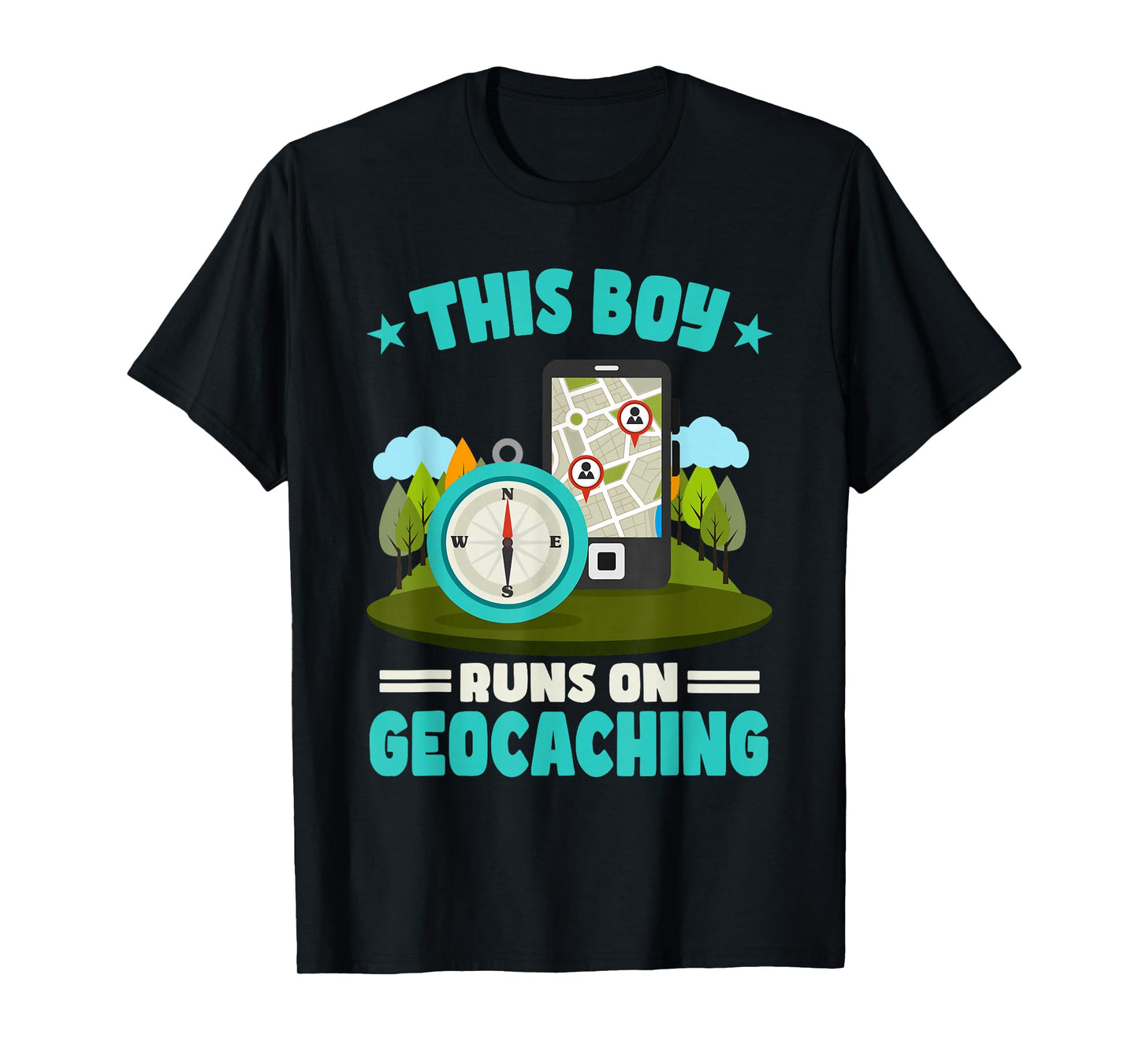 Geocache This Boy Runs On Geocaching T-Shirt