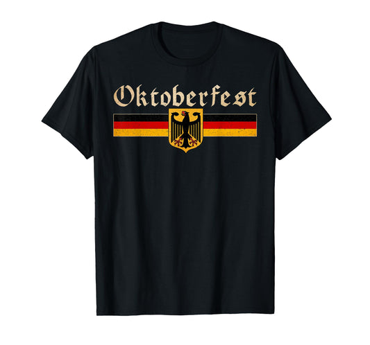 Vintage Oktoberfest German Flag Bavarian Drinking Festival T-Shirt