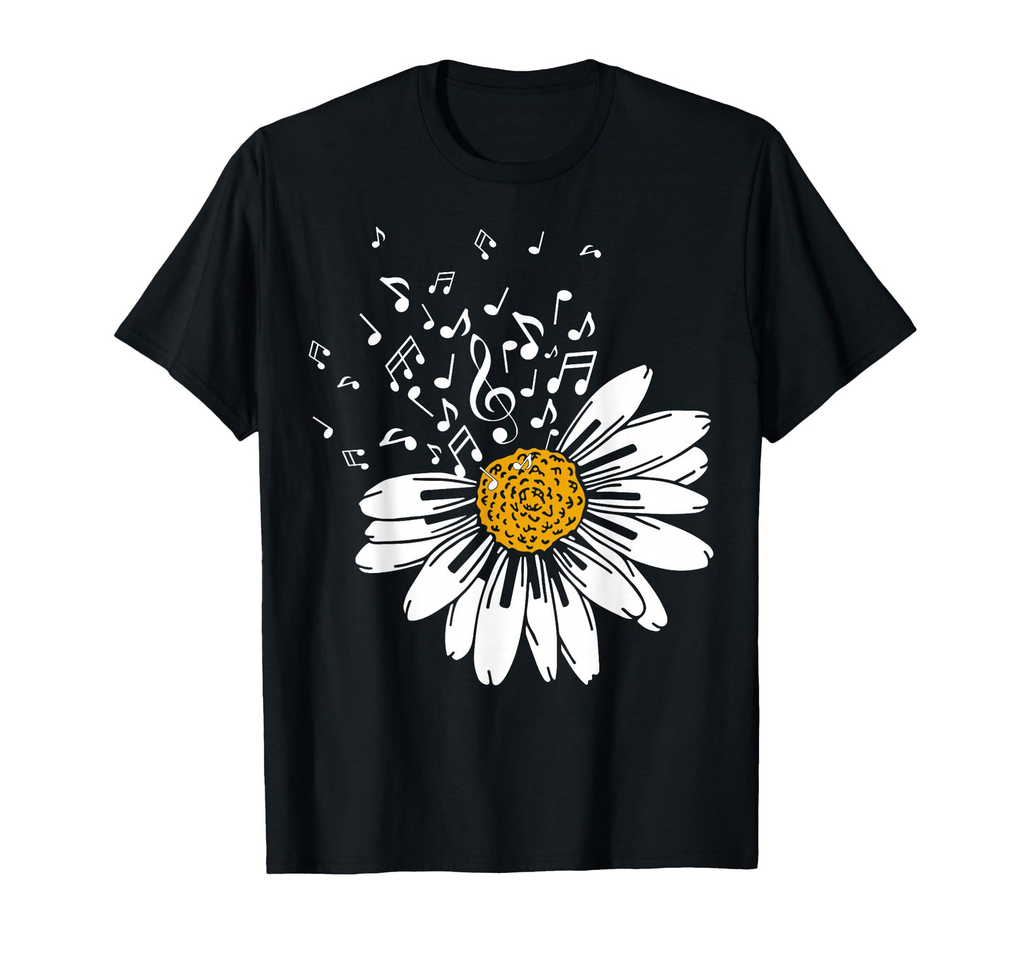 Daisy Flower Music Notes Clef Teacher Musicians Music Lover T-Shirt